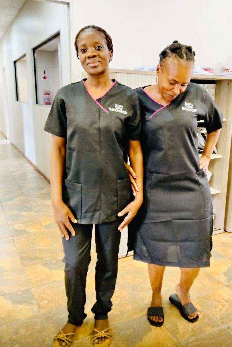 Kaylord field staff in branded uniforms at a Limpopo programme site.